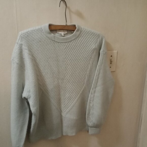 Ted Baker London Sz UK 0/US 2 pale mint green Wool blend patterned Sweater - Picture 7 of 7
